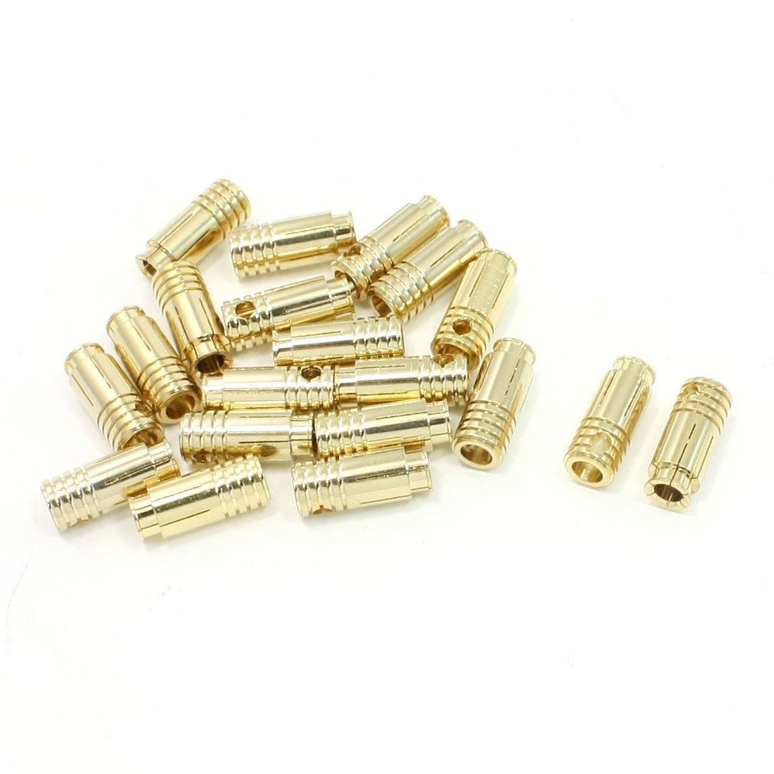 20 Pcs Gold Tone 6.5mm Female Banana Bullet Linking Connectors