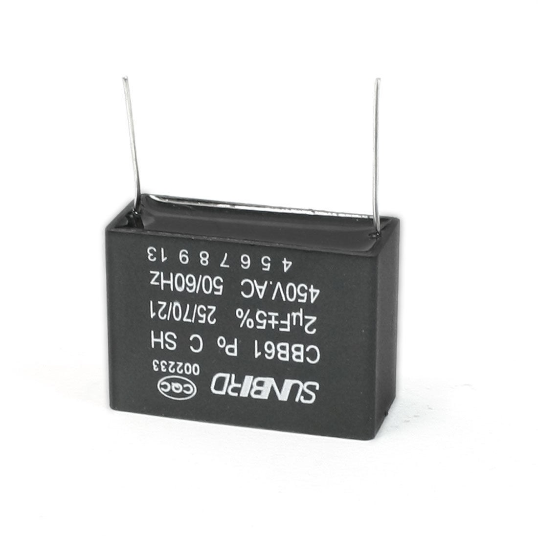 CBB61 Radial Leads Electric Fan Motor Capacitor 5% 2uF AC 450V