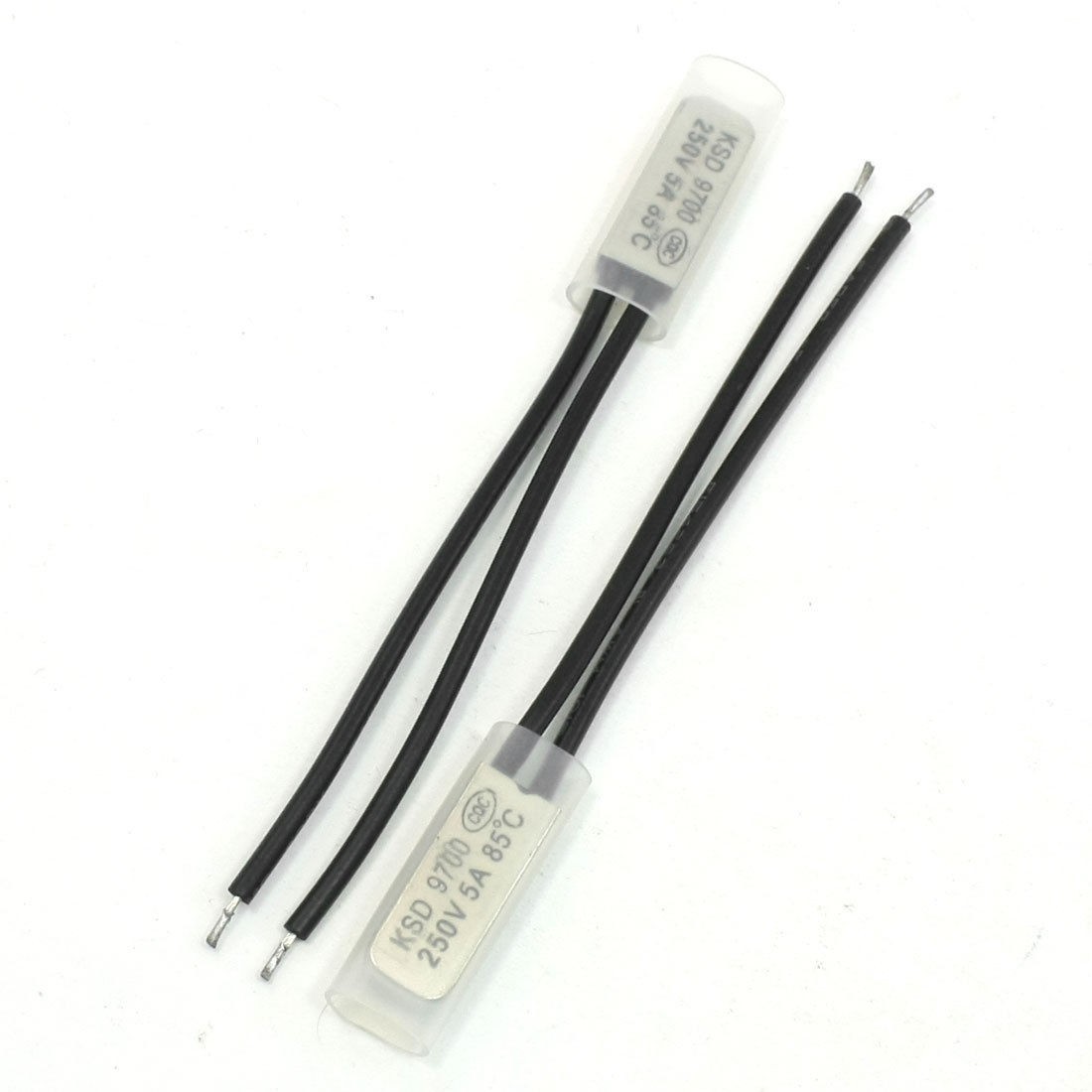 2 Pcs Temperature Switch Thermostat Circuit Protector 250V 5A 85C NC KSD9700