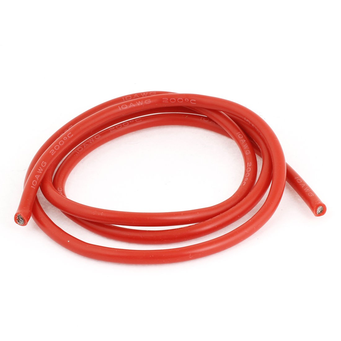 5mm Copper Core Flexible Silicone Wire Connector Red 10 Gauge 100CM