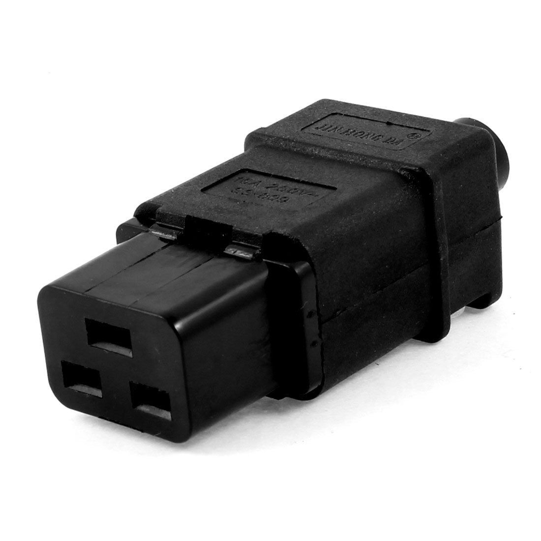 Plastic SS-809 Black Rating 16A 250V AC Power Plug