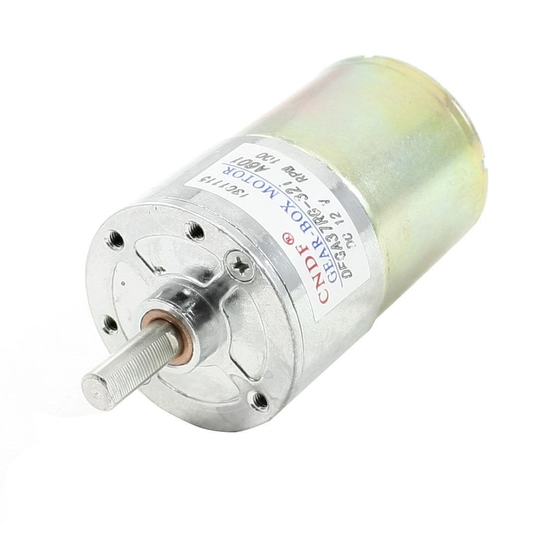 100RPM Speed 6mm Diameter Shaft 2 Terminals Geared Motor DC 12V