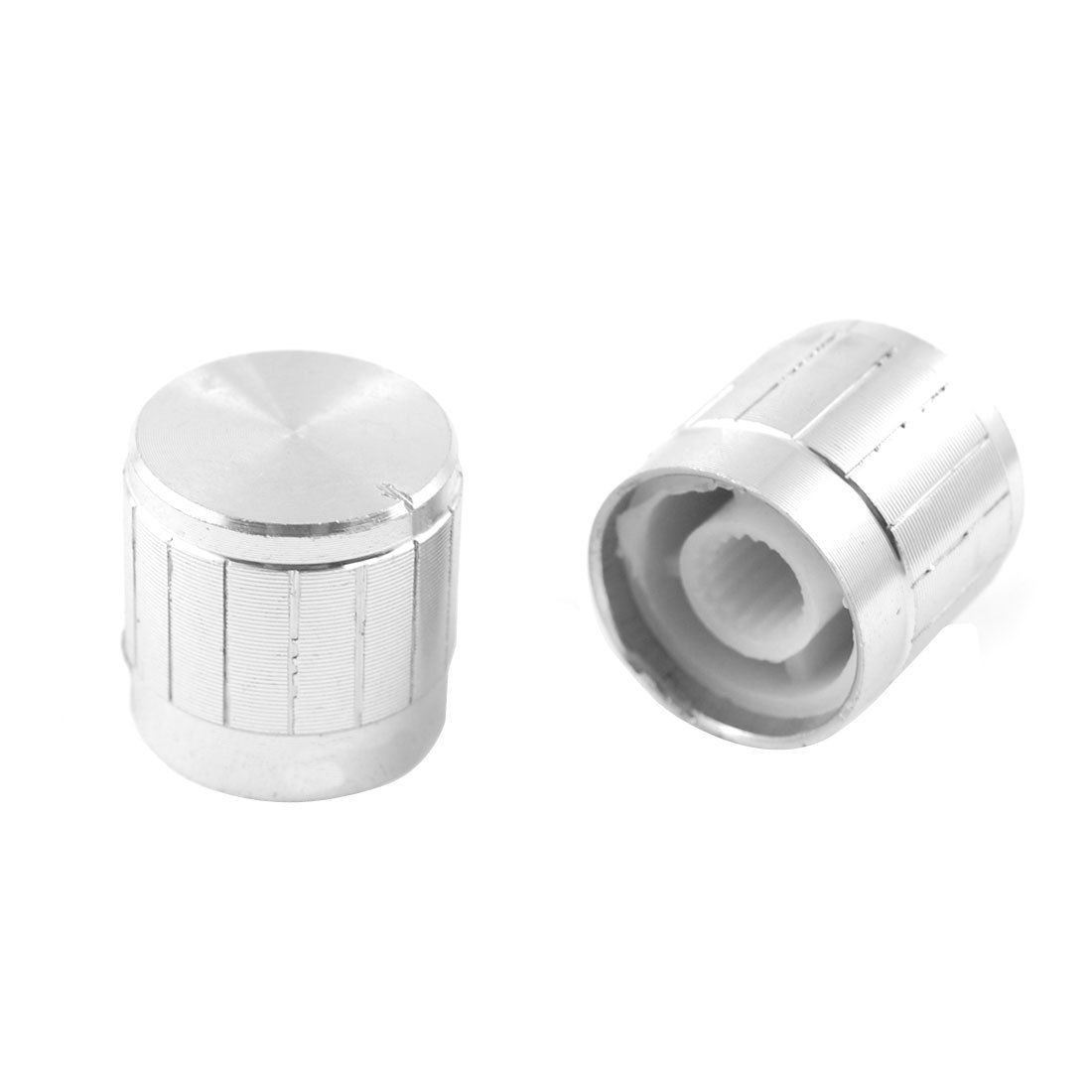 5 Pcs 17mm x 16mm Aluminum Knobs Silver Tone for Amplifier