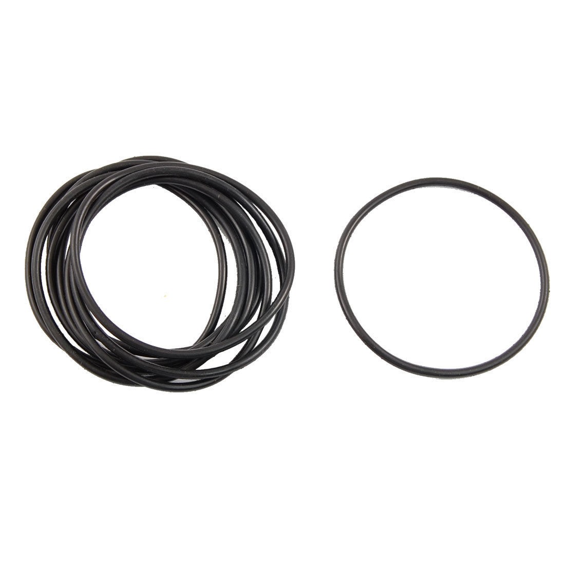 Metric O Rings Black Nitrile Rubber 46mm OD 2mm Thick 10 Pcs