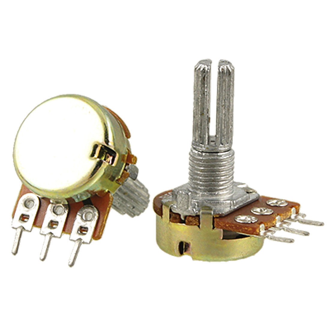 2 Pcs B500K 500K ohm Single Linear Taper Ratory Potentiometers