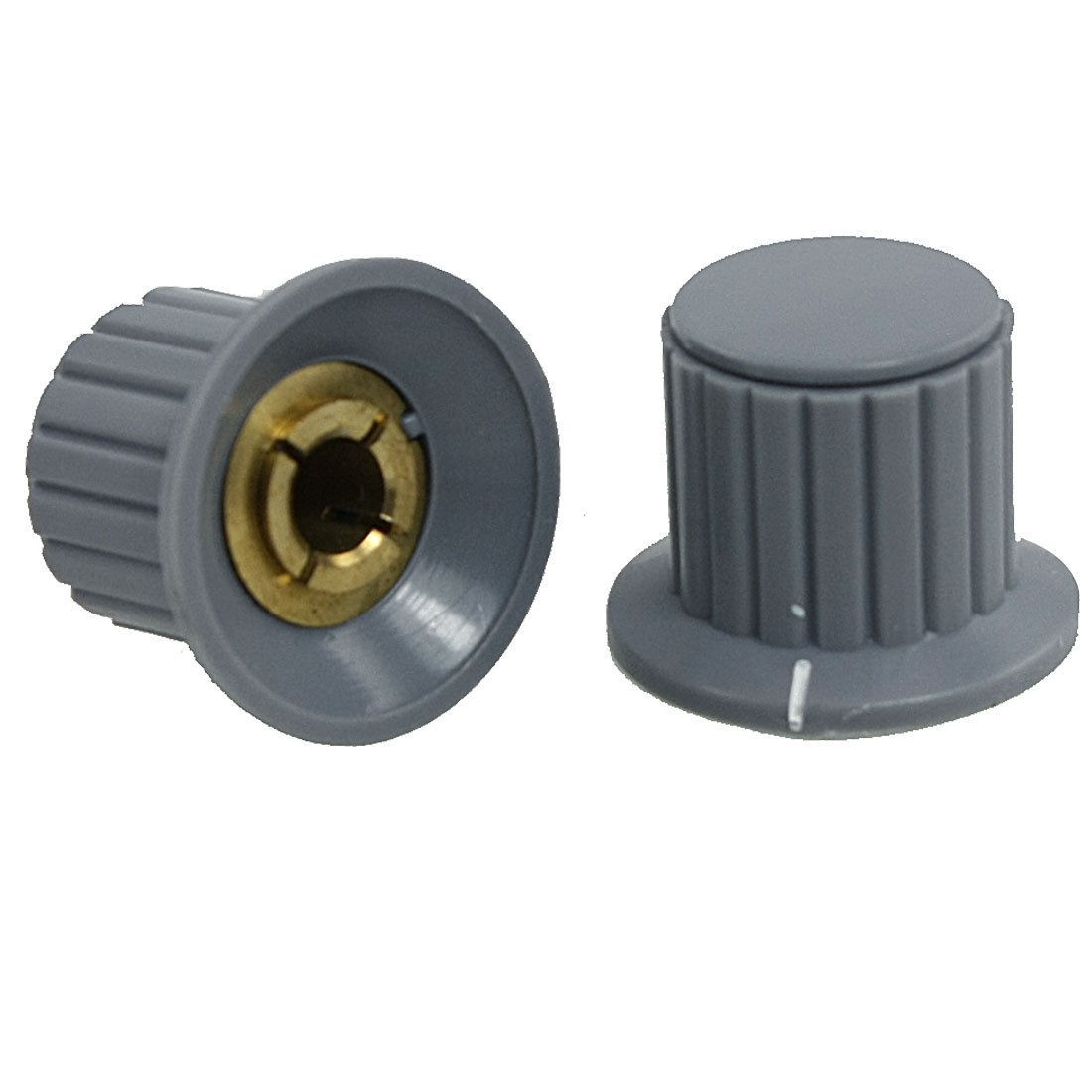 5X 6mm Shaft Insert Dia Brass Tone Core Potentiometer Control Knobs