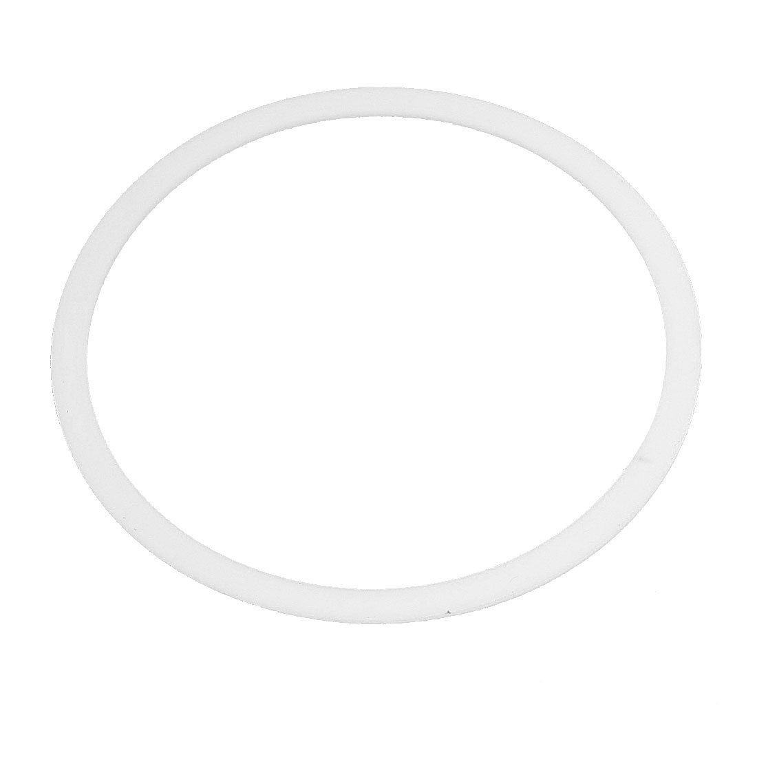 80mm x 90mm x 2mm Flat PTFE Gasket Sealing Washer White