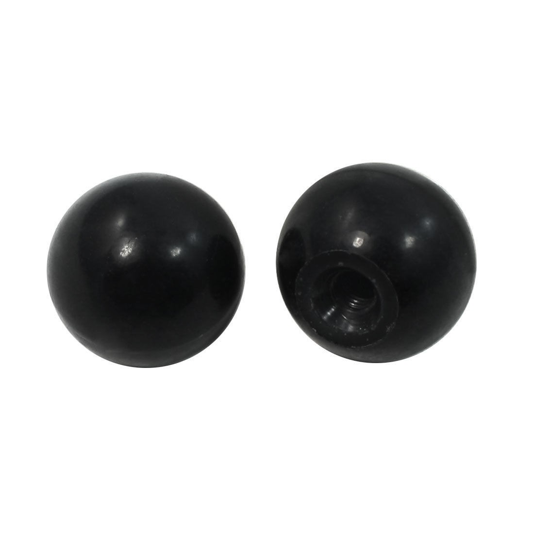 2 Pcs 15/64" Thread Hole 25mm Diameter Tapped Handling Ball Knobs Black