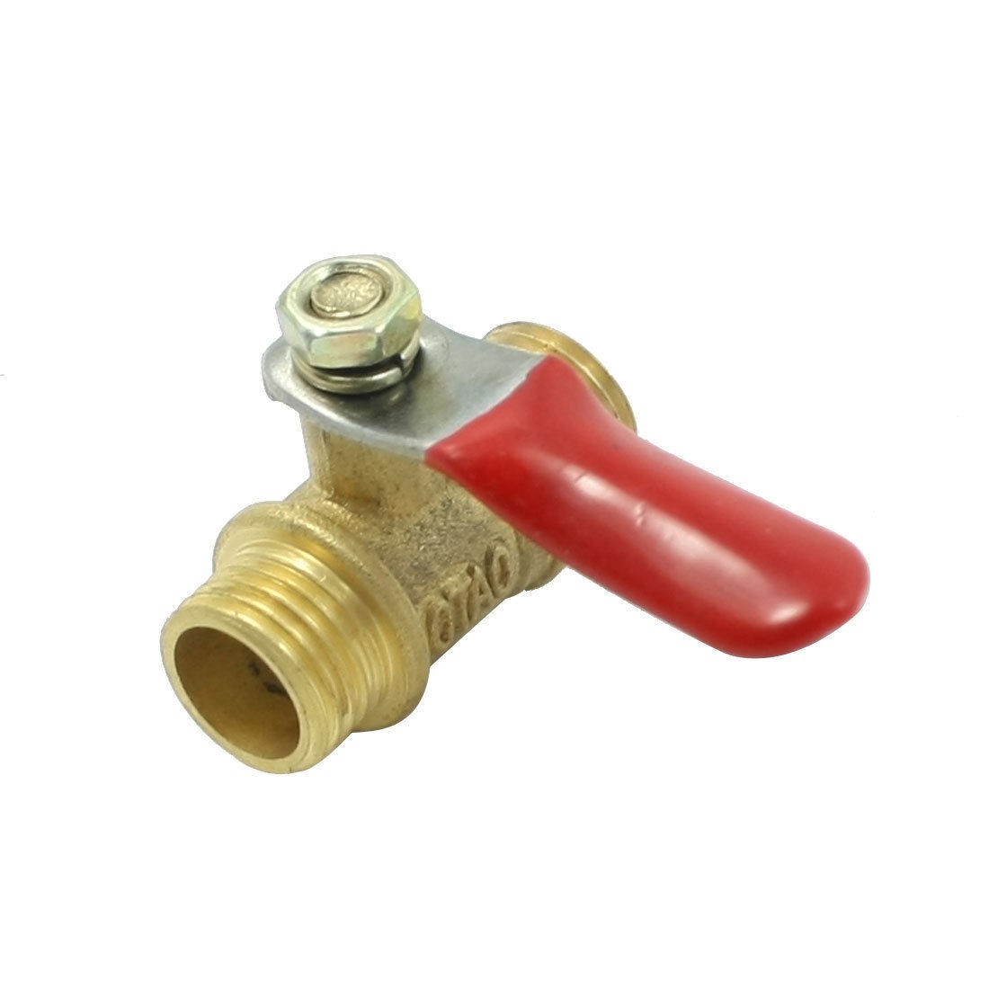 Male to Male 1/4" PT Threaded Lever Handle Brass Gas Pneumatic Ball Valve