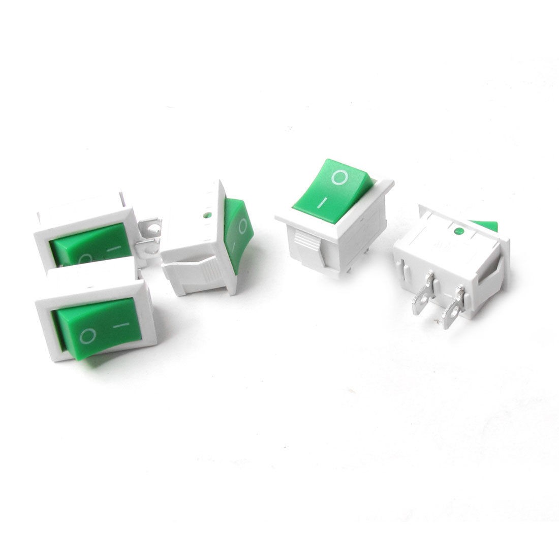 5pcs SPST 2 Terminals Rectangle Boat Rocker Switch 6A AC250V 10A 125VAC