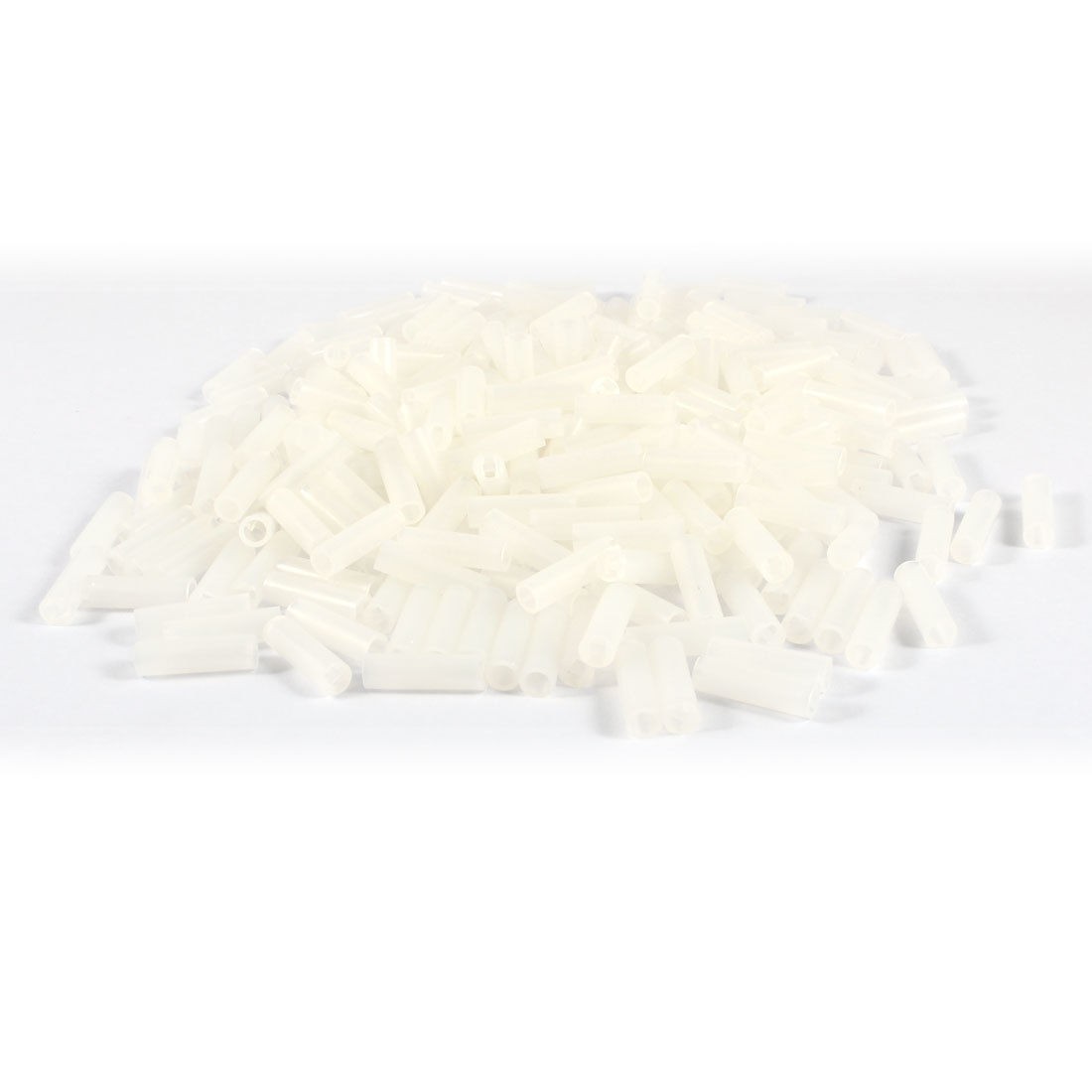 300 Pcs White Nylon 66 Cylinder Shape Spacer Supports 5mmx17mm for PCB Board