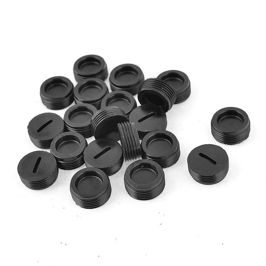 20 Pcs Black Male Thread 15mm x 6mm Carbon Brush Holder Caps Covers