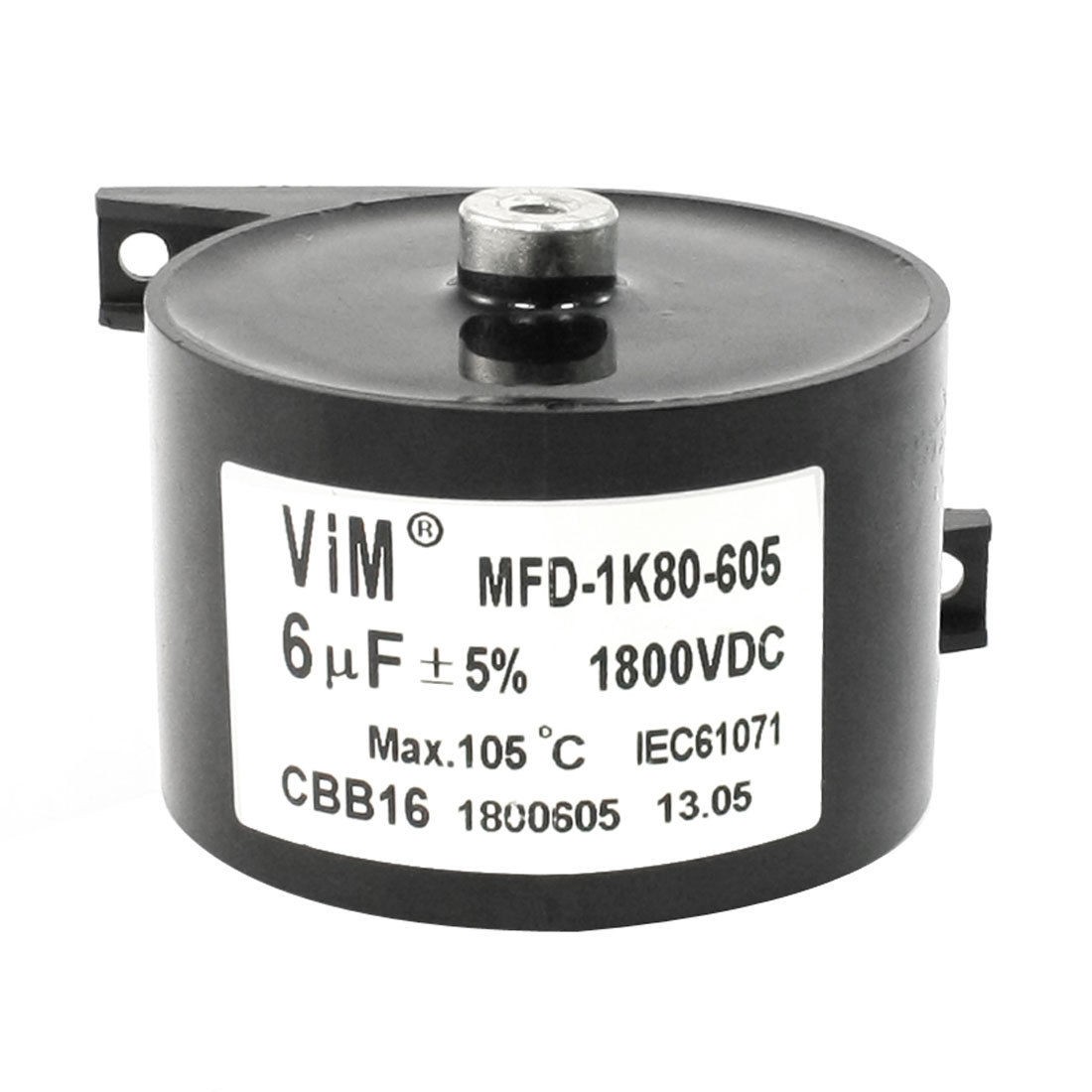 Black Plastic Housing CBB16 6uF 1800VDC Motor Running Capacitor