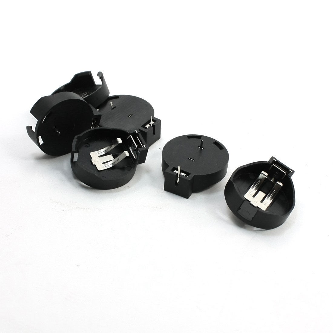 6 Pcs 2Pin CR2450 LIR2450 Coin Button Battery Holder Socket Black