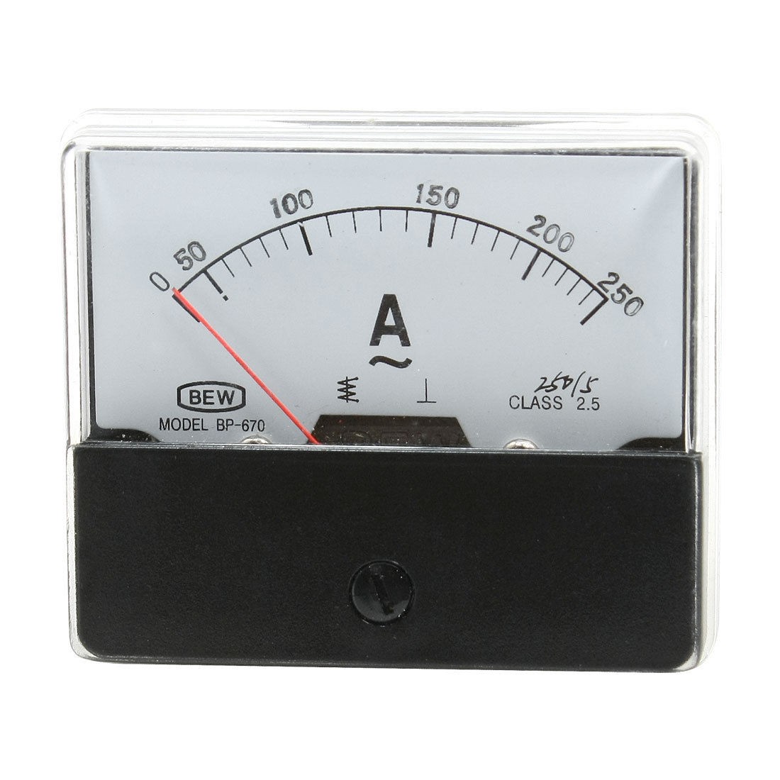 Plastic Shell Current Measure Tool Ammeter Gauge AC 0-250A Class 2.5