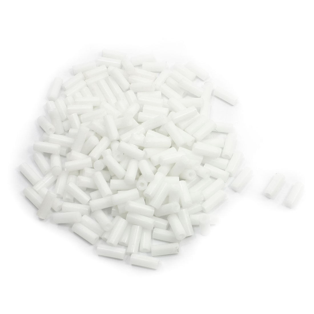200 Pcs White Nylon 15mm Long Tube Shape Extruded Hollow Bar