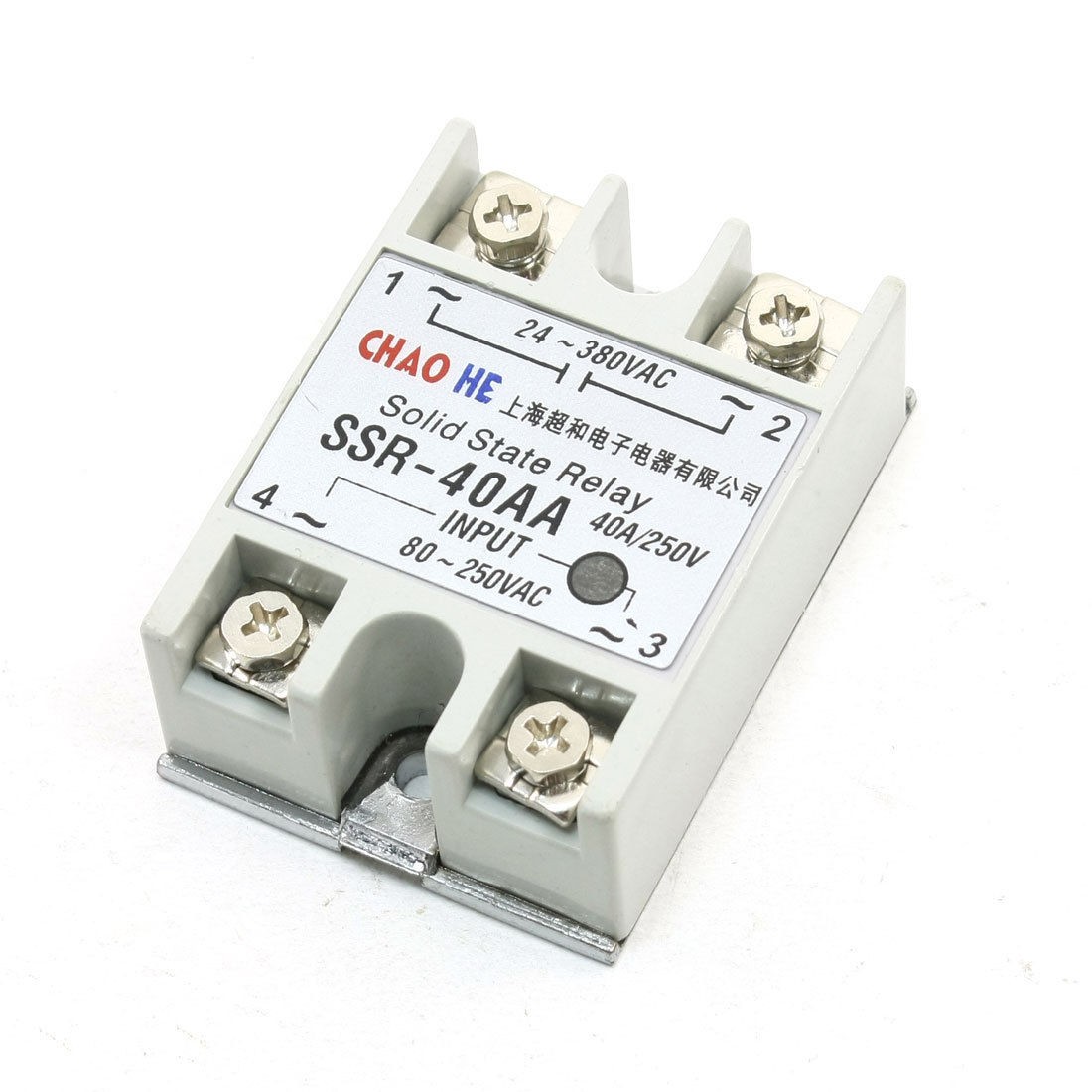 80-250V to 24-380V Single Phase AC Solid State Relay SSR-40 AA