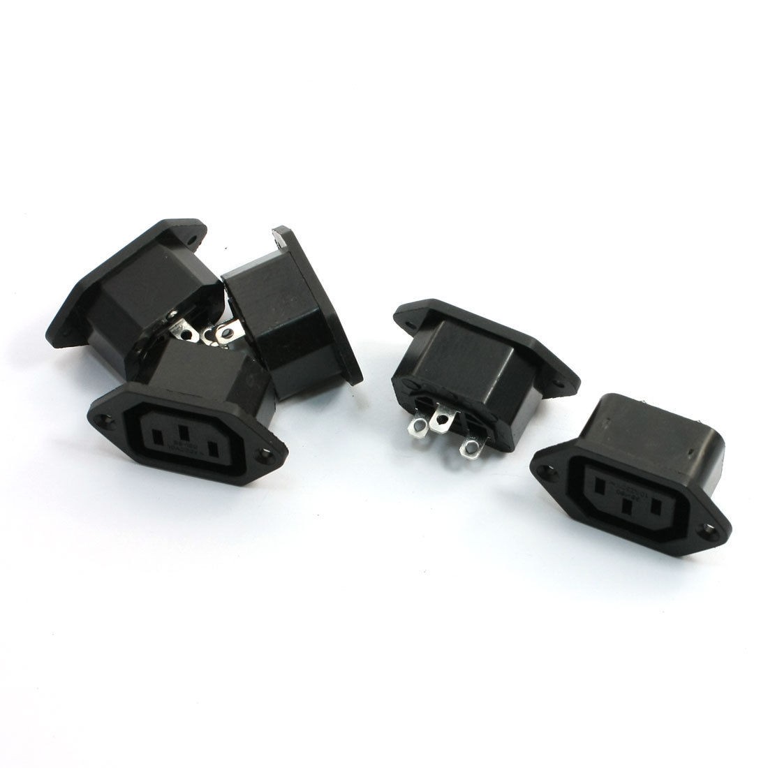 5Pcs AC 250V 10A 3 Pin Screw Type IEC 320 C13 Socket Outlet Power Adapter