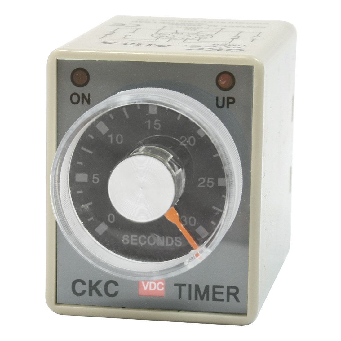 Rotary Knob DPDT 2NO 2NC 8P 0-30Seconds Timing Time Relay DC 24V AH3-2
