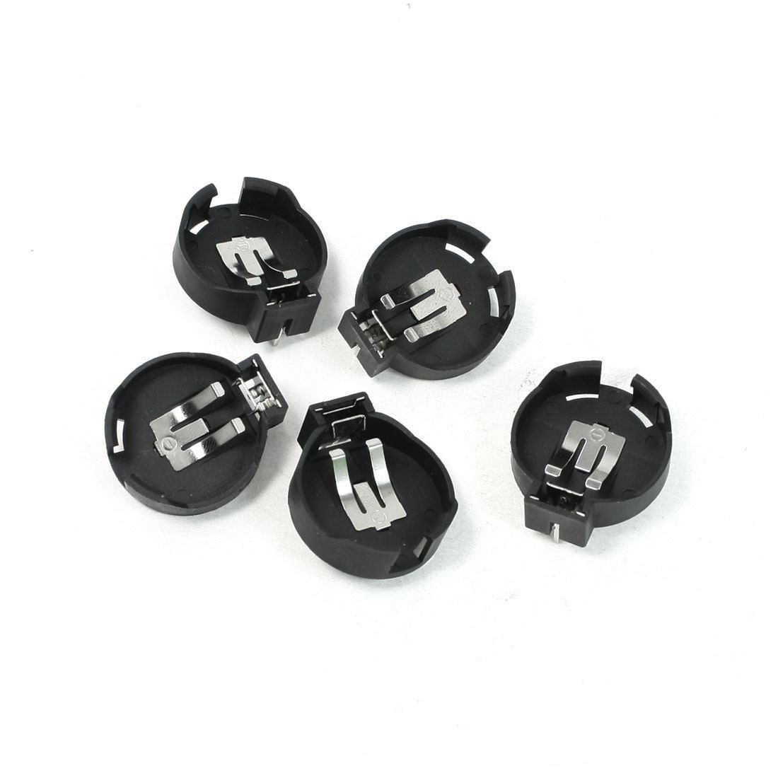 5 Pcs 2Pin CR/LIR2450 Coin Button Battery Holder Socket Black