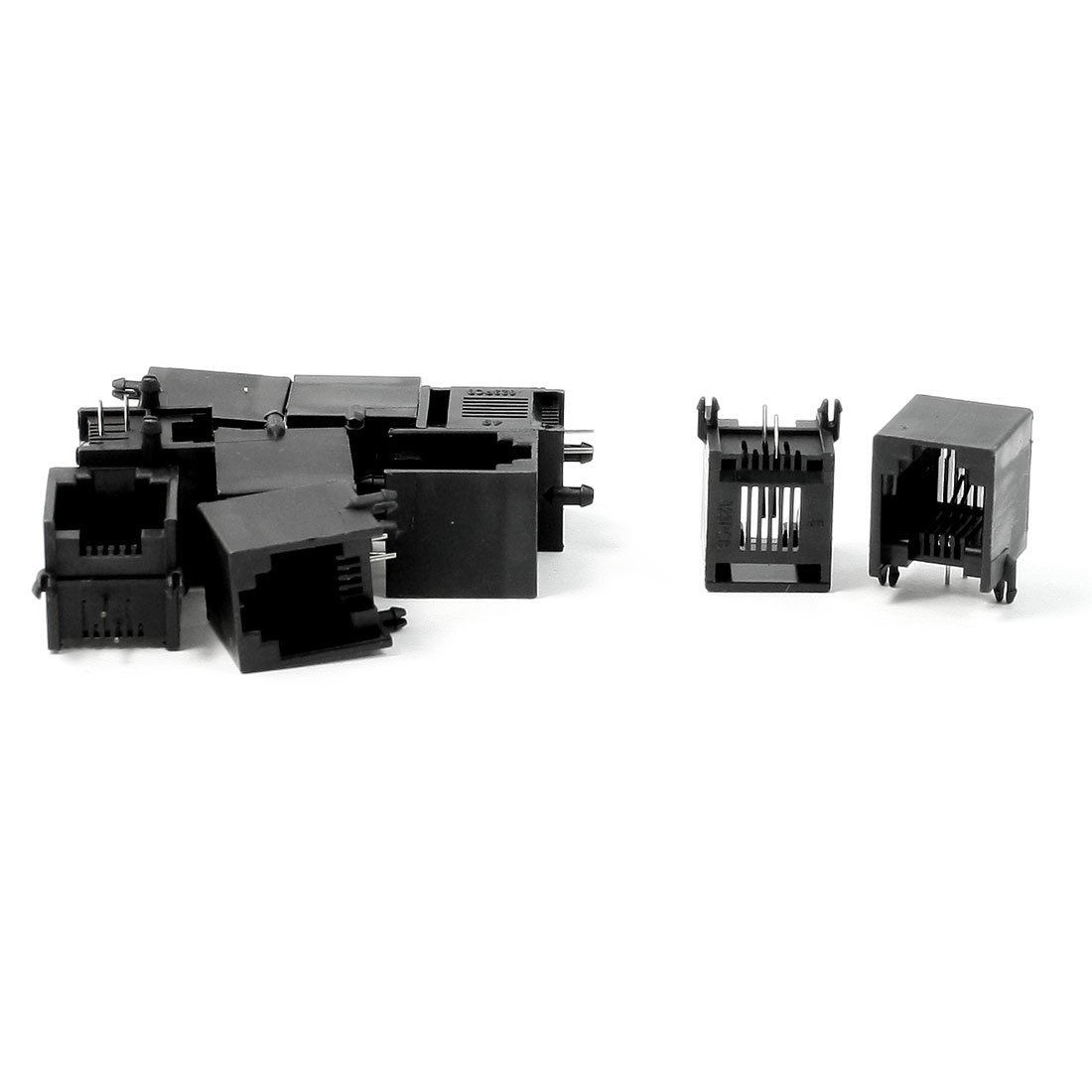 10Pcs RJ11 6P2C PCB Jacks Telephone Line Sockets Ports 13 x 12 x 14mm