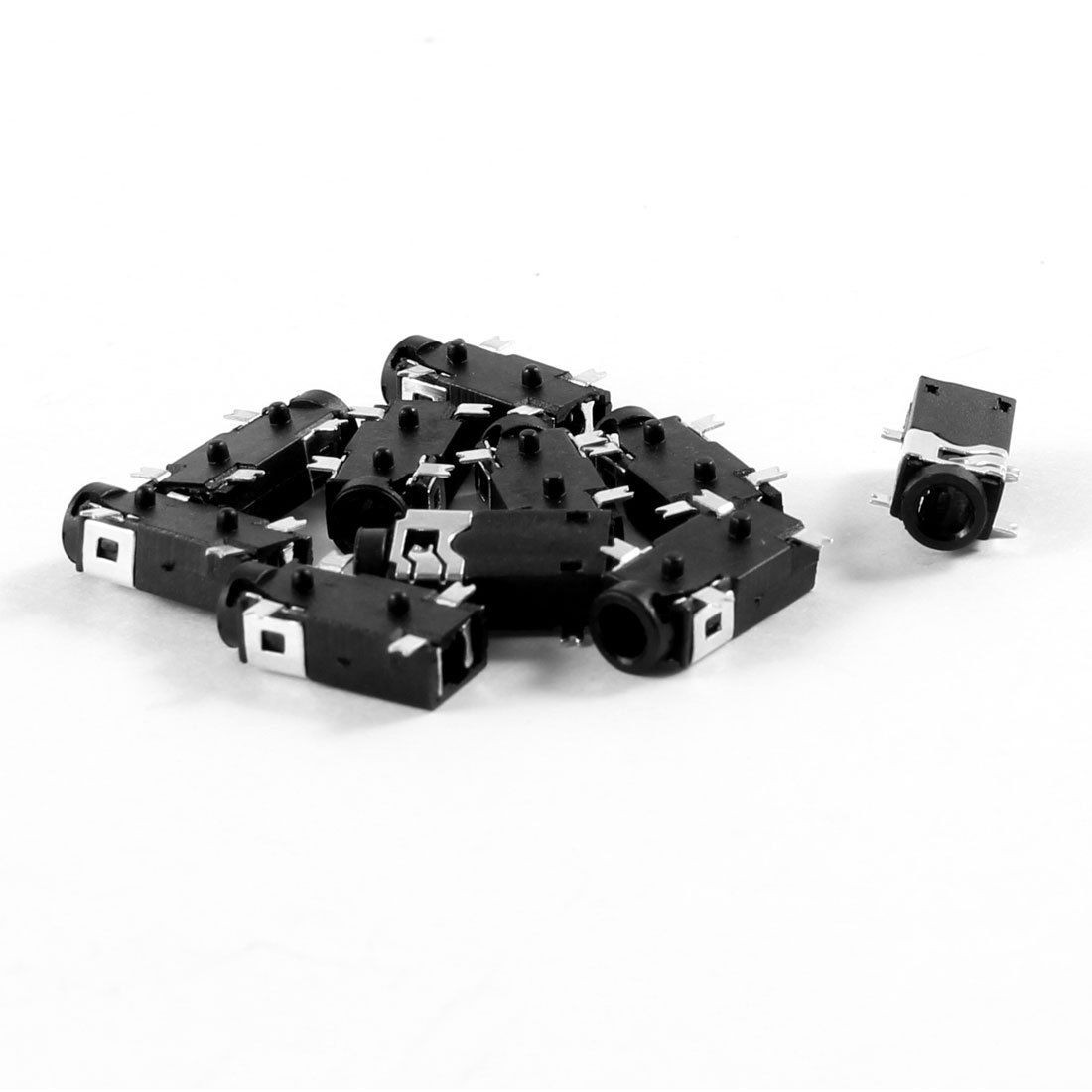 10 Pcs 4 Terminals PCB Mount 2.5mm Headset Jacks Connectors Socket