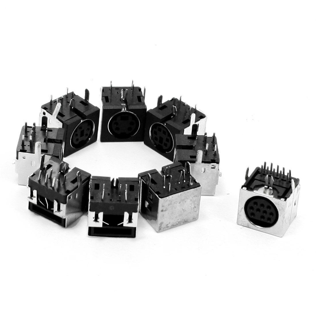 9 Pcs Metal Shell DIN 4 Mini Pin Female Connector S-video Adapter Sockets