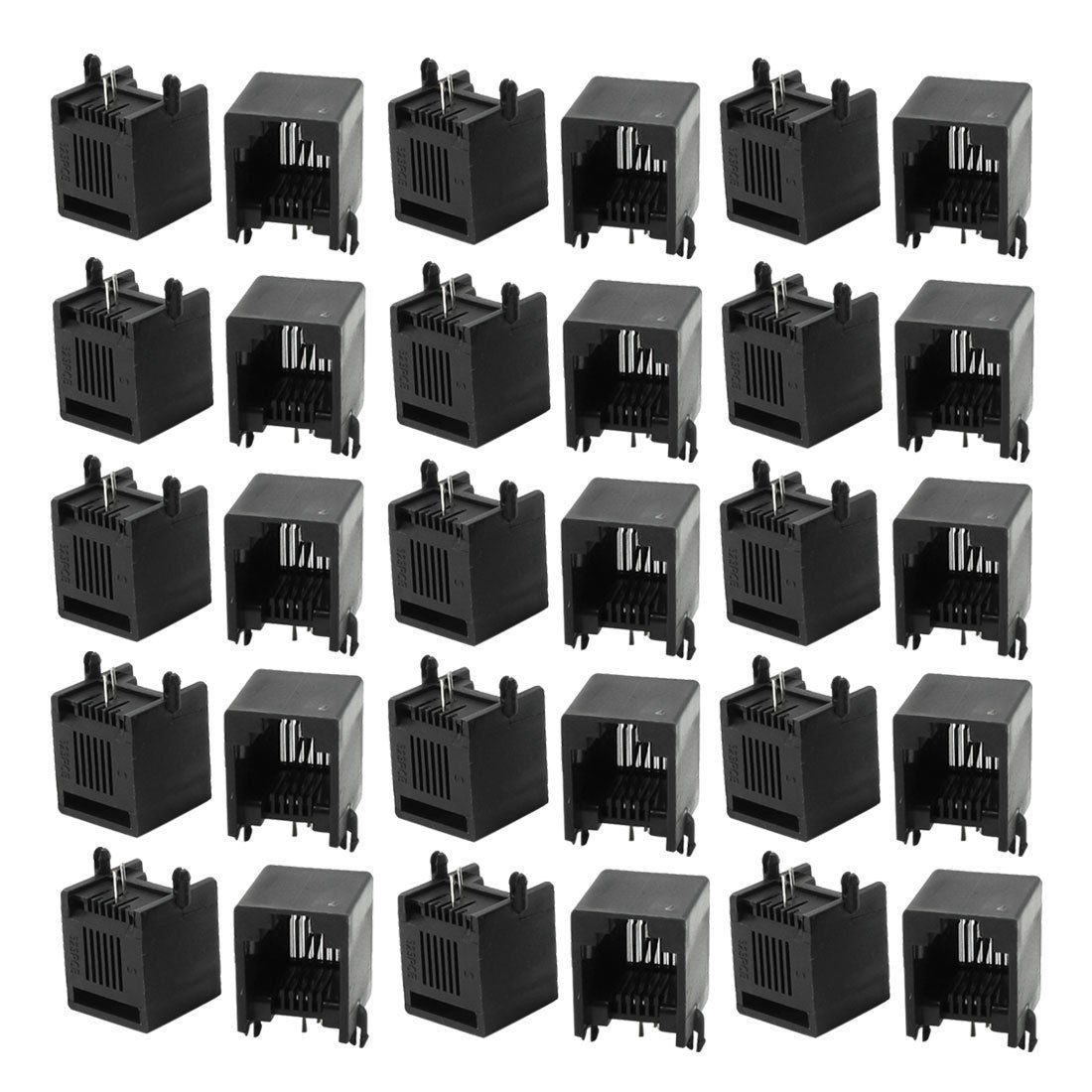 30Pcs RJ11 6P2C PCB Jacks Telephone Line Plastic Sockets 13 x 12 x 14mm