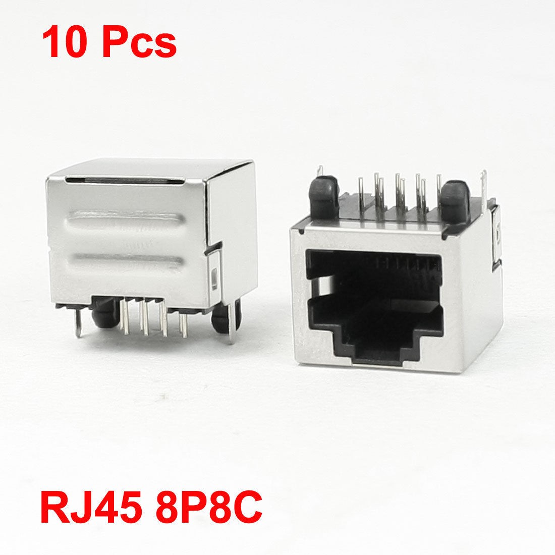 Computer LAN WAN 15mm Long 8P8C RJ45 PCB Jack Female Connector 10Pcs
