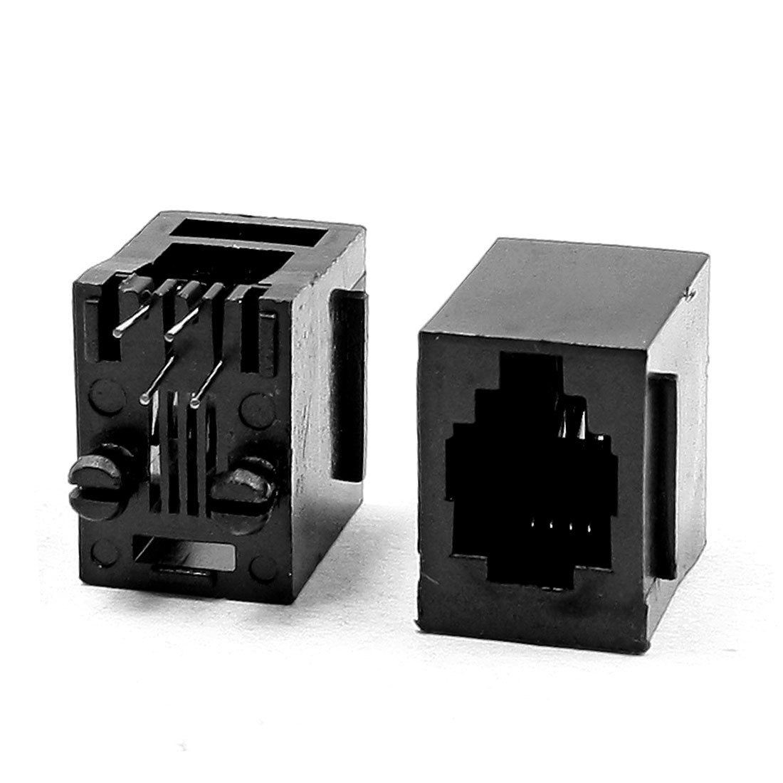 19 Pcs RJ9 RJ10 RJ22 4P4C Vertical PCB Jack Female Connector for Phone Handset