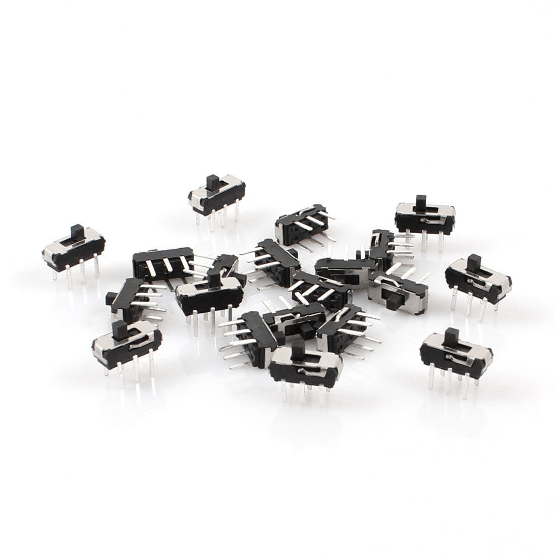 20 Pcs On/Off/On DPDT 2P2T 6 Pin Vertical Mini DIP Slide Switch 9x4x3.5mm