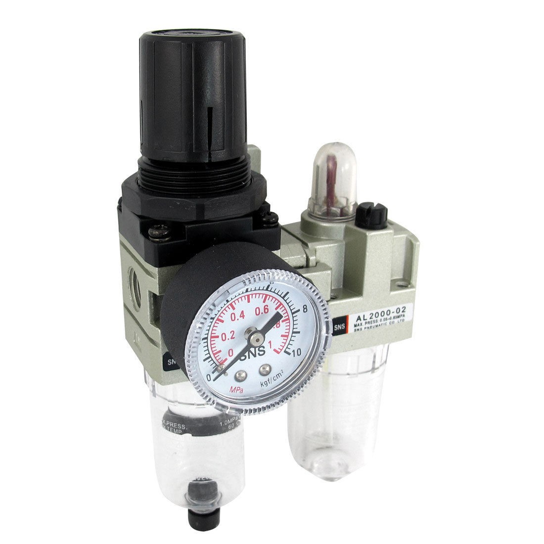 Air Source Treatment Filter Regulator Lubricator + 0-1MPa Gauge