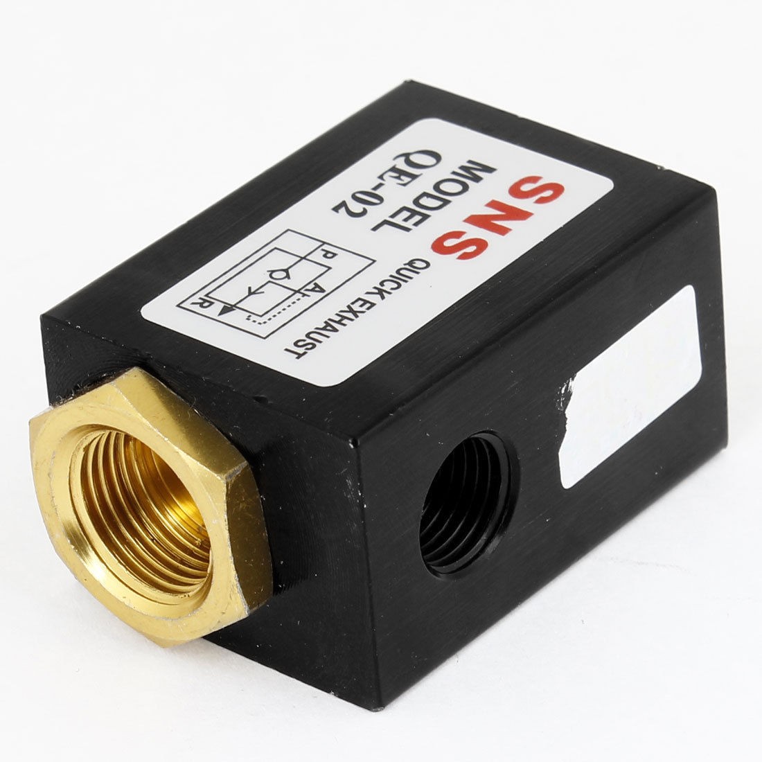 QE-02 Air Operating One Way Flow Exhaust Valve G1/4" Thread Black