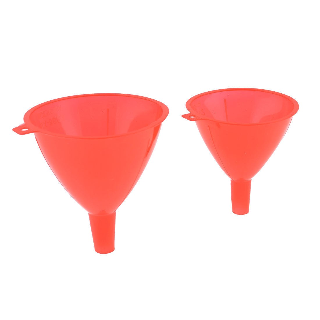 2 Pcs Red Plastic 3.7" 3.1" Diameter String Hang Filter Funnel