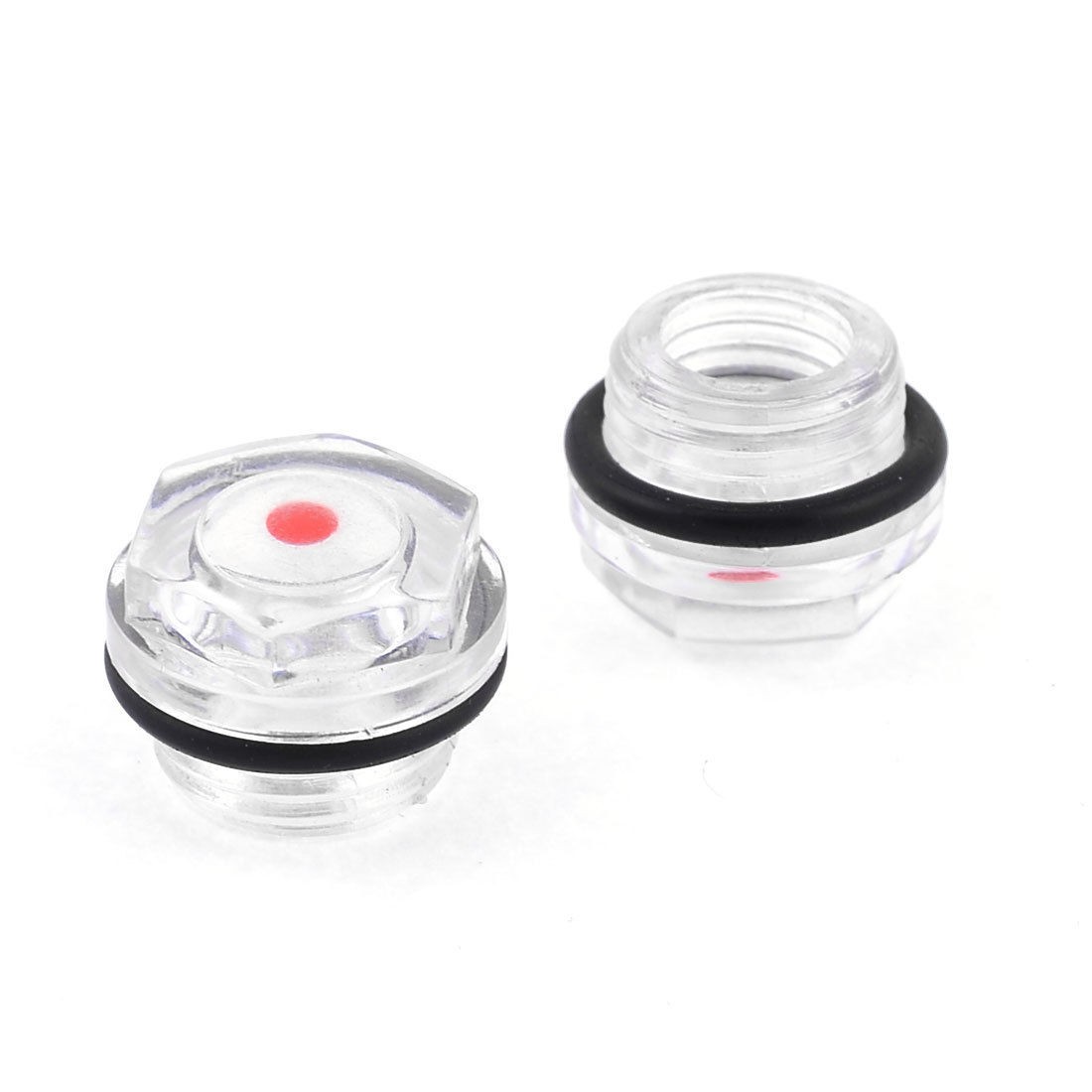 Air Compressor Screw Type 16mm Dia Thread Oil Liquid Level Sight Glass 2 Pcs