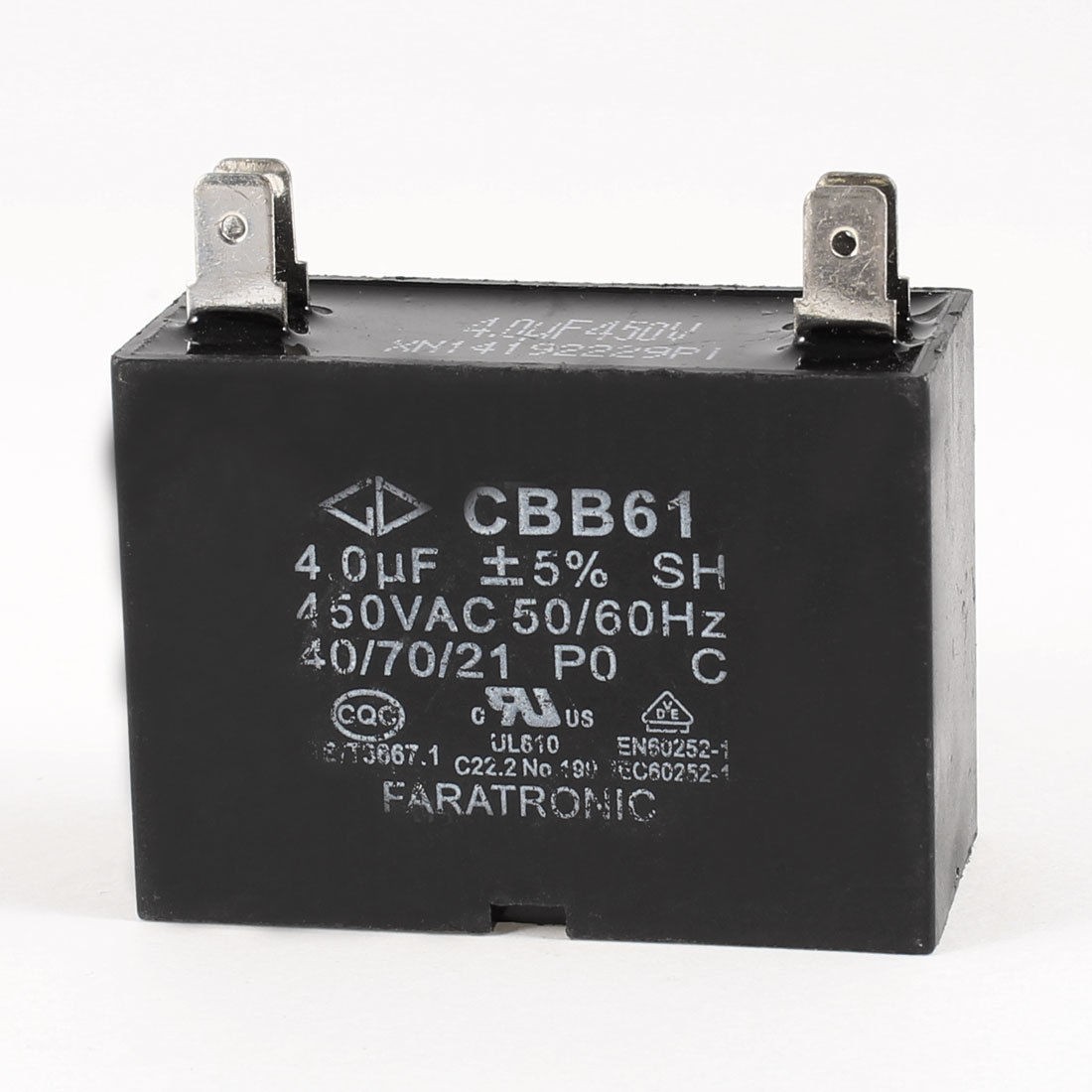 Polypropylene Film 4 Terminals Motor Capacitor 450VAC 4uF 5%