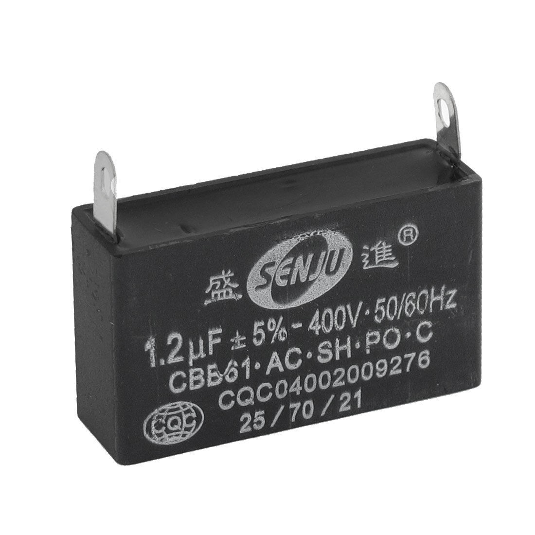 400V 1.2uF 2-pin Rectangle Shaped Air Conditioner Replacement Capacitor