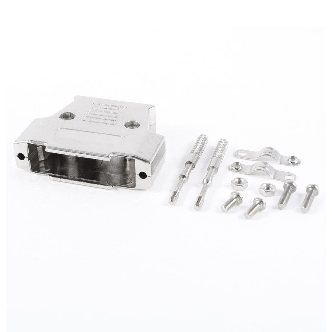 Silver Tone Metal DB25 Male Female Connector Hood Shell Cover w Screws