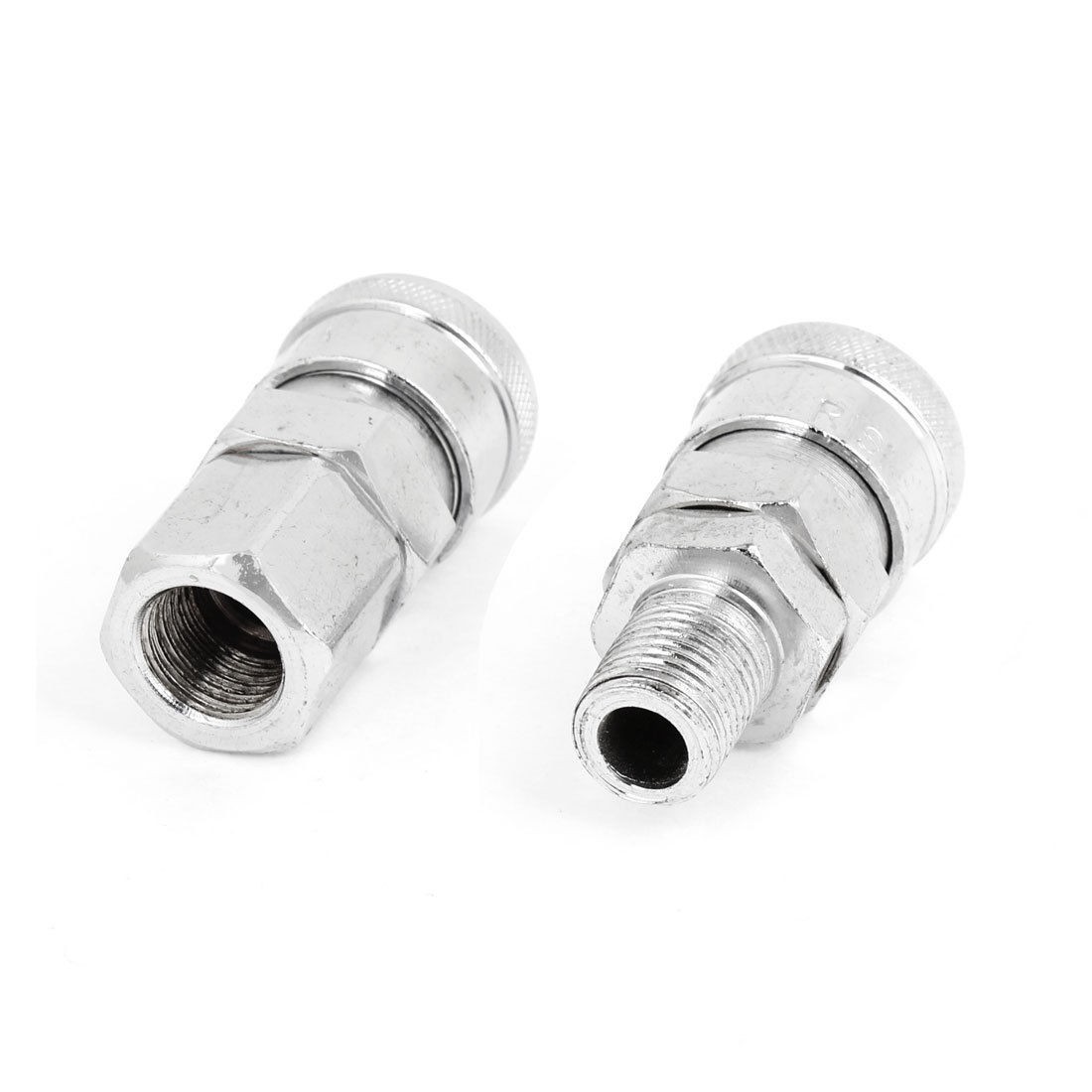 2pcs Metal 0 5" Female Male Thread Air Quick Coupler Adapter Connector Fitting