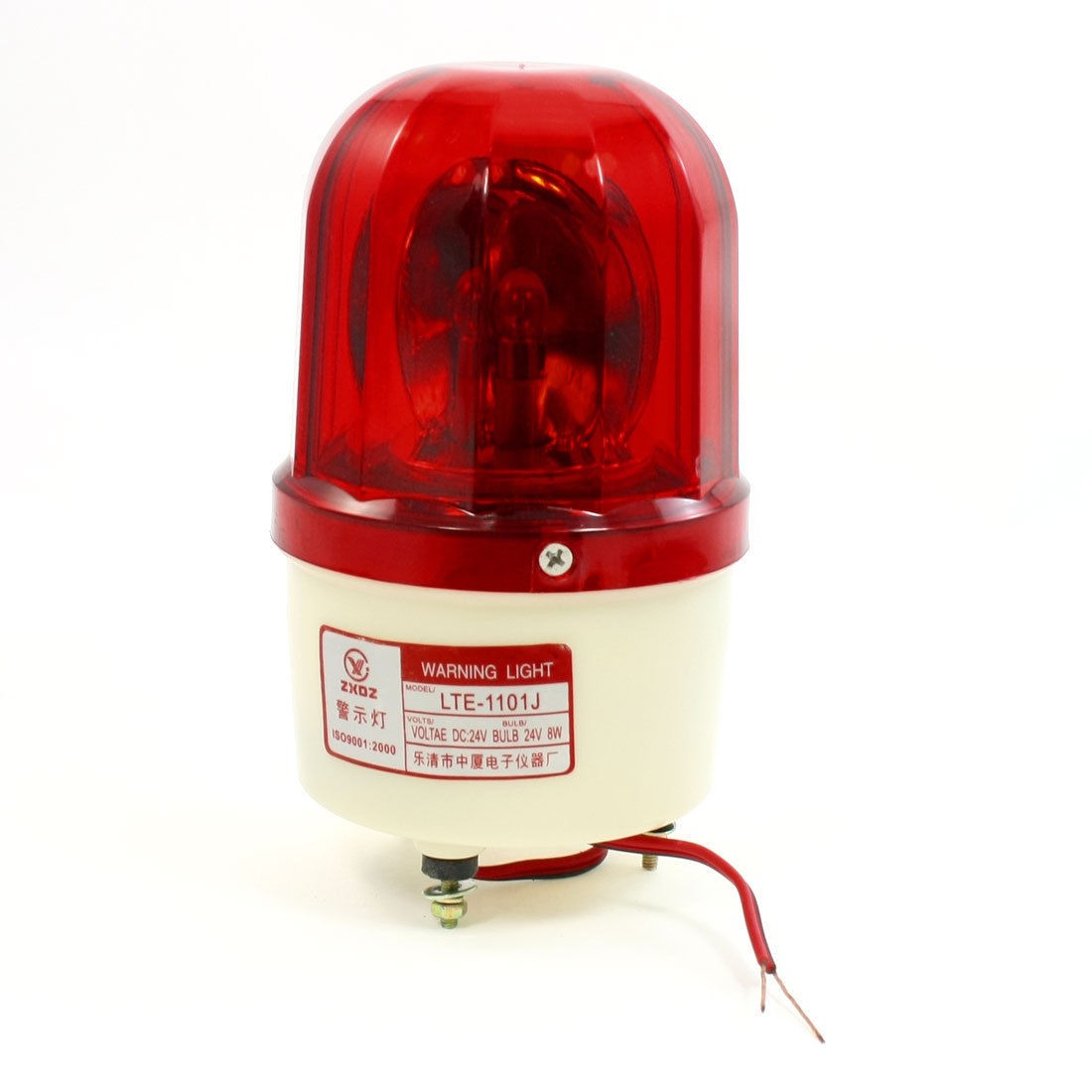 Industrial Signal Tower Red Rotating Flashing Warning Lamp DC24V 8W