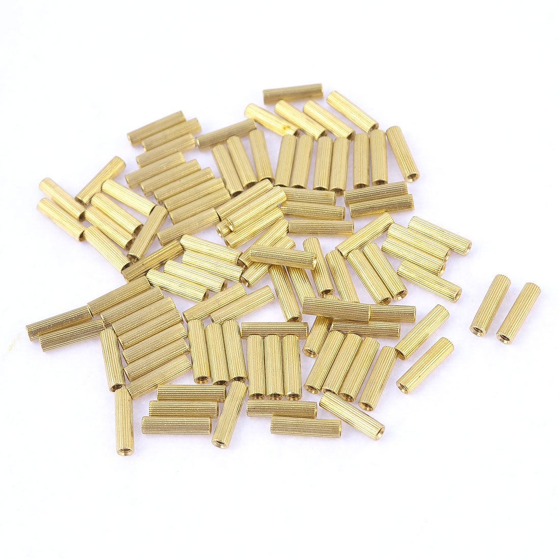 M2x10mm Cylinder Female Threaded Brass Standoff Spacer Pillars 100 Pcs