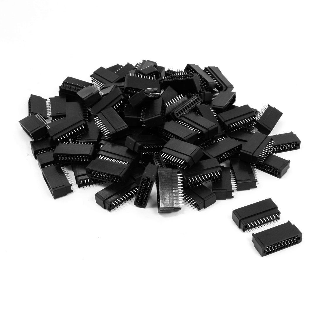 100 Pcs 2 54mm Pitch Double Rows Computer PCB IDC Pin Headers 20 Pins