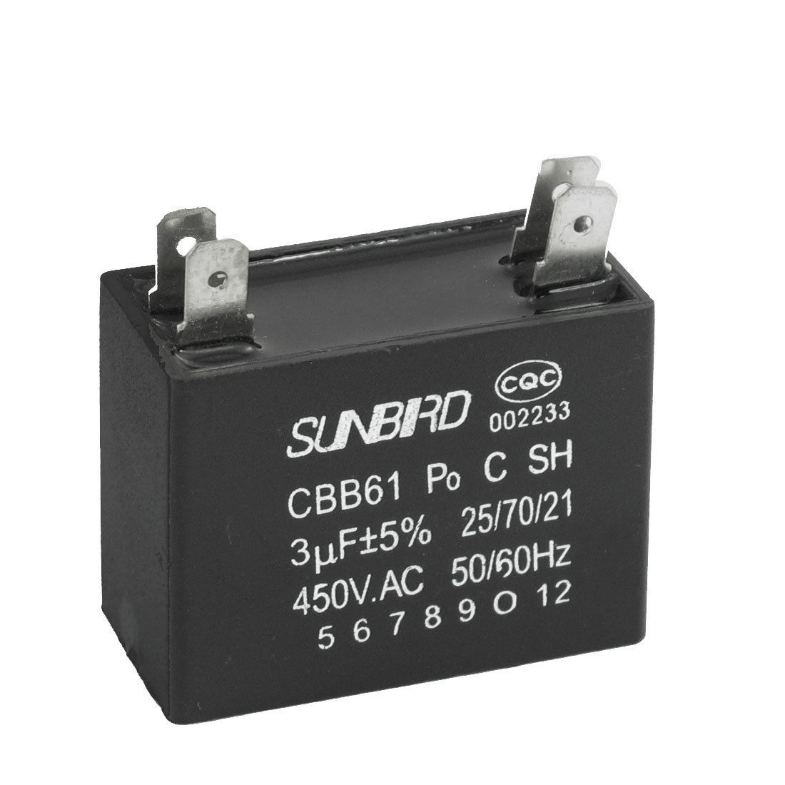 Replacing Polypropylene Film AC Motor Run Capacitor 4 Terminals 3uF 450V CBB61