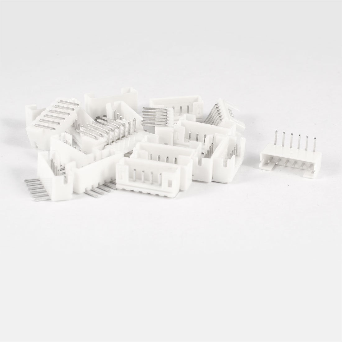 20 Pcs Single Row Right Angled 2mm Pitch 6 Pins Header Socket White