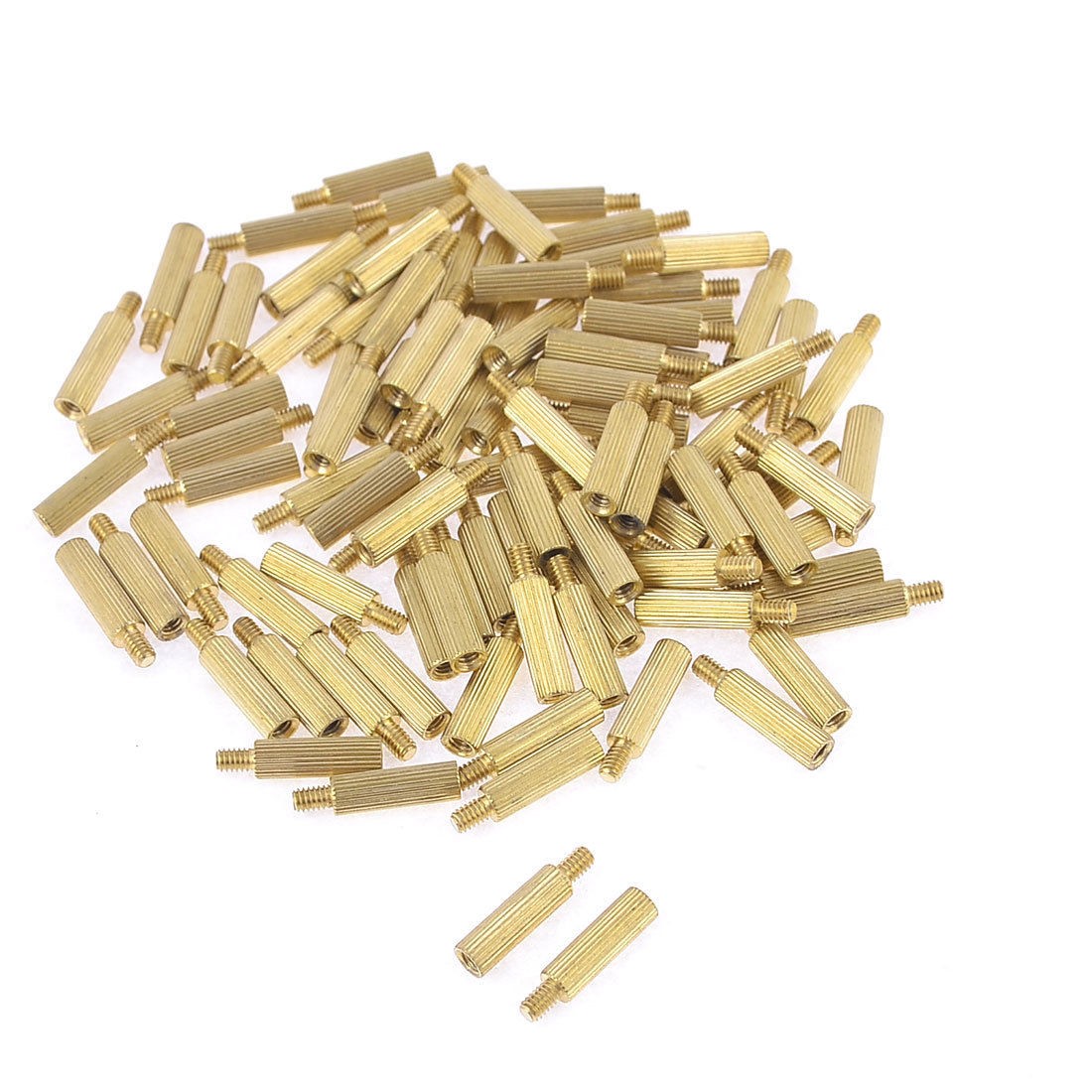 100 Pcs Male Female PCB Thread Brass Pillars Standoff Spacers M2x12mmx15mm