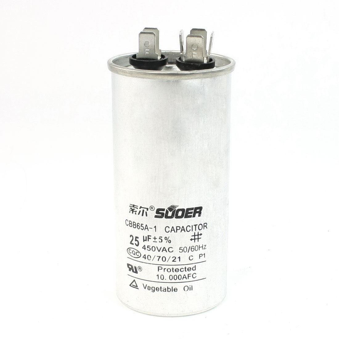 AC 450V 25uF Cylindrical CBB65A-1 Type Motor Run Capacitor for Air Conditioner