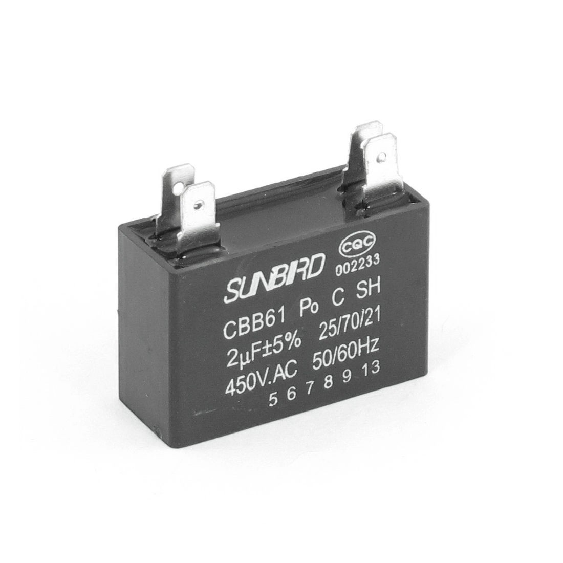 CBB61 AC 450V 2uF 50/60Hz 4 Pins Air Conditioner Motor Capacitor
