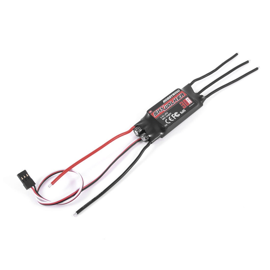 30A Programmable Brushless ESC 2-3Li-Po Black for RC Glider Airplan