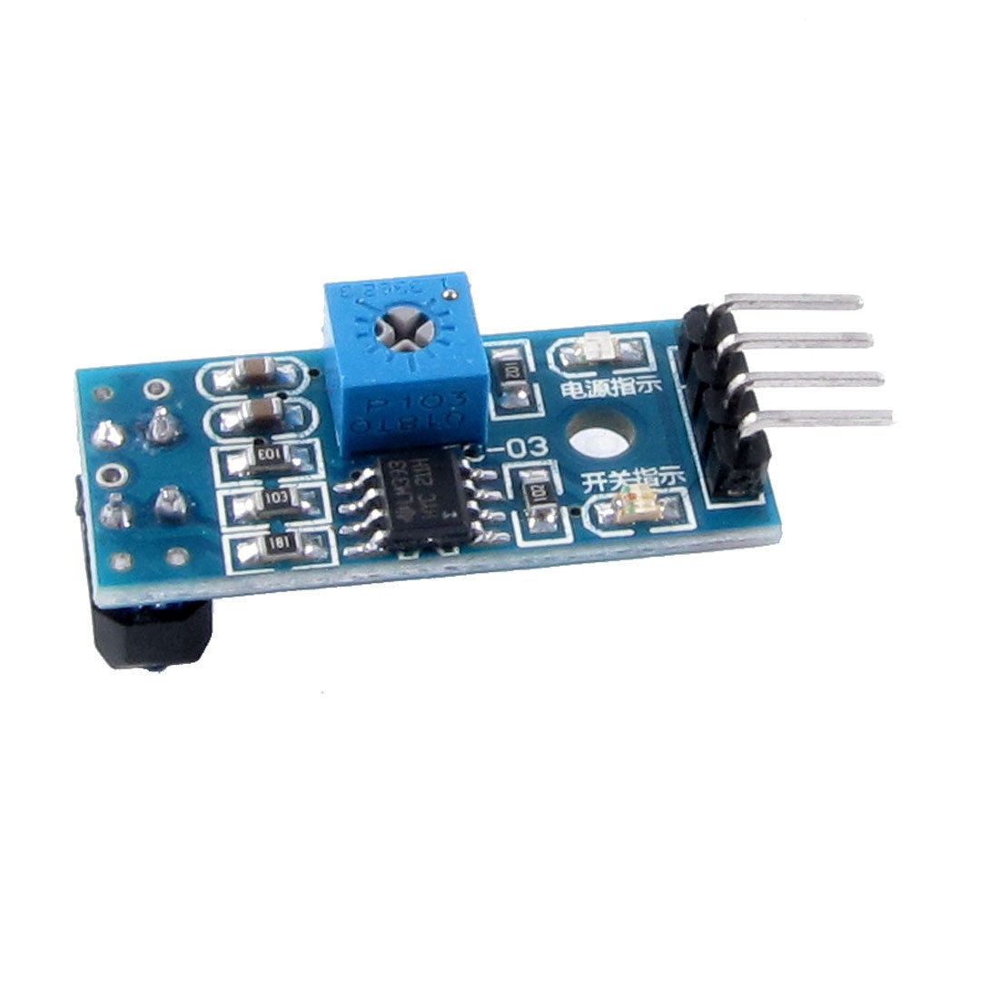 3.3-5V Blue PBC FC-03 1 Channel Slotted Optical Switch Speed Sensor Module