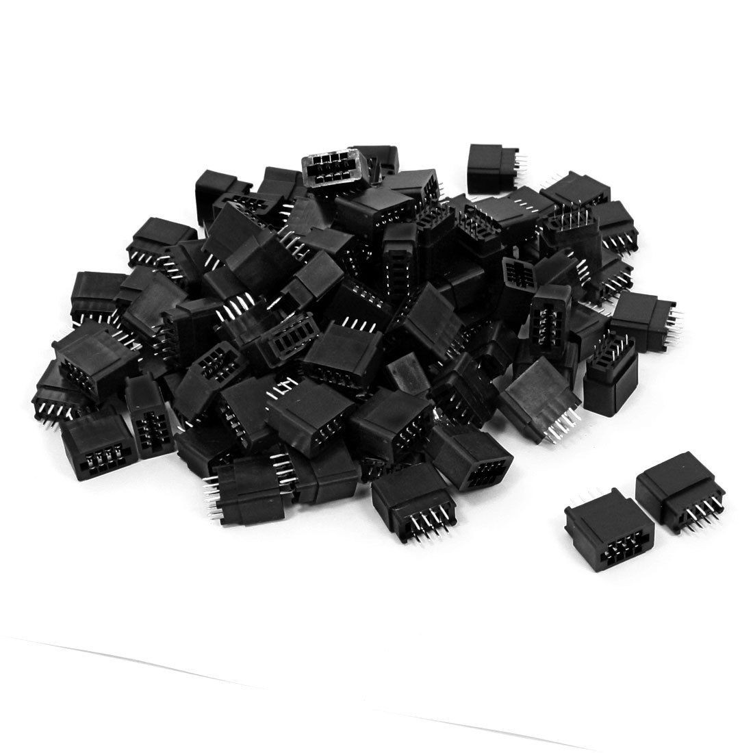 100 Pcs 2 54mm Pitch 4mm Length Pin IDC Plug Header 8 Pins for PCB